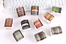 Load image into Gallery viewer, Cute_Basic_Washi_Tape_Set_Printed_Leaves_Patterns_Flowers_Kawaii_Artwork_10mm_30Rolls
