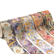 Load image into Gallery viewer,    Floral_Gold_Washi_Tape_Flower_Wide_25mm_3m