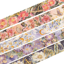 Load image into Gallery viewer,    Floral_Gold_Washi_Tape_Flower_Wide_25mm_3m
