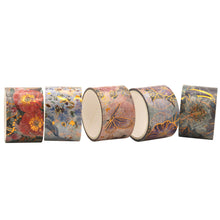 Load image into Gallery viewer,    Floral_Gold_Washi_Tape_Flower_Wide_25mm_3m