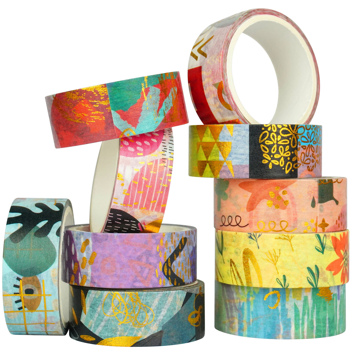 The Paper Studio Washi Tape, Gold, Bees, Buzz, .59 X 10 Yds Per Roll, 2  Rolls