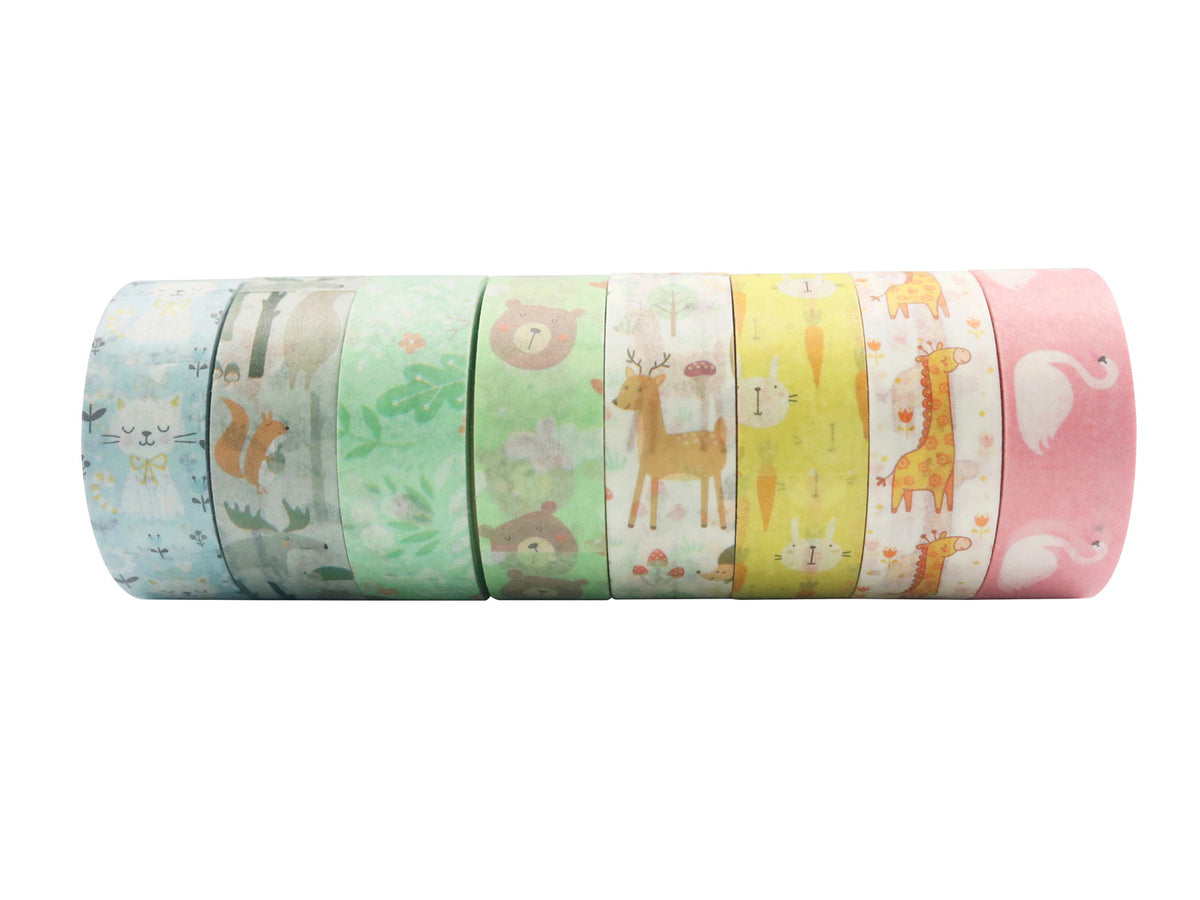 Little Zoo 8 Rolls Washi Tape