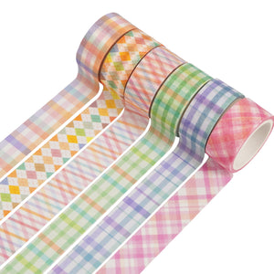 Basic Grid 12 Rolls Washi Tape - Colored