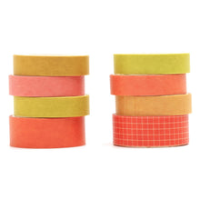 Load image into Gallery viewer, Basic Grid 8 Rolls Washi Tape - Yellow