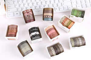    Cute_Basic_Washi_Tape_Set_Printed_Leaves_Patterns_Flowers_Kawaii_Artwork_10mm_30Rolls