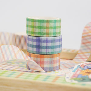 Basic Grid 12 Rolls Washi Tape - Colored
