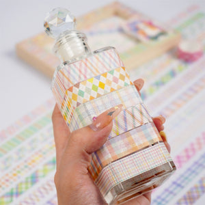 Basic Grid 12 Rolls Washi Tape - Colored