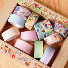 Load image into Gallery viewer,        Animals_Washi_Tape_Set_Solid_Colors_Gold_Foil_15mm_12Rolls