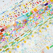 Load image into Gallery viewer,      Basic_Washi_Tape_Set_Children_Colors_Gold_Foil_15mm_12Rolls