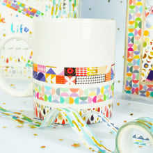Load image into Gallery viewer,      Basic_Washi_Tape_Set_Children_Colors_Gold_Foil_15mm_12Rolls