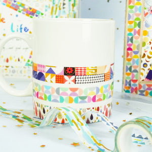      Basic_Washi_Tape_Set_Children_Colors_Gold_Foil_15mm_12Rolls