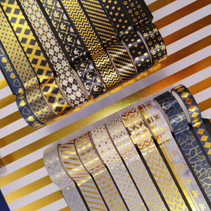 Black_Gold_Washi_Tape_Set_Printed_Basic_Patterns_Foil_White_Artwork_15mm_18Rolls