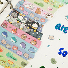 Load image into Gallery viewer,    Cute_Animals_Washi_Tape_Set_Gold_Foil_Silver_Pet_Kawaii_Artwork_15mm_20Rolls