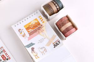 Cute_Basic_Washi_Tape_Set_Printed_Leaves_Patterns_Flowers_Kawaii_Artwork_10mm_30Rolls