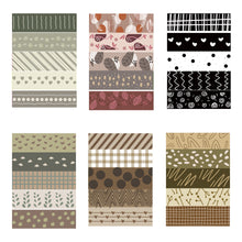 Load image into Gallery viewer,    Cute_Basic_Washi_Tape_Set_Printed_Leaves_Patterns_Flowers_Kawaii_Artwork_10mm_30Rolls
