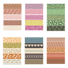 Load image into Gallery viewer, Cute_Basic_Washi_Tape_Set_Printed_Leaves_Patterns_Flowers_Kawaii_Artwork_10mm_30Rolls