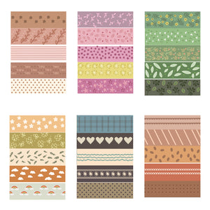 Cute_Basic_Washi_Tape_Set_Printed_Leaves_Patterns_Flowers_Kawaii_Artwork_10mm_30Rolls