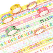 Load image into Gallery viewer, Cute_Cartoon_Washi_Tape_Set_Printed_Basic_Patterns_Happy_Kawaii_Artwork_15mm_16Rolls