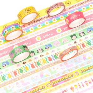 Cute_Cartoon_Washi_Tape_Set_Printed_Basic_Patterns_Happy_Kawaii_Artwork_15mm_16Rolls