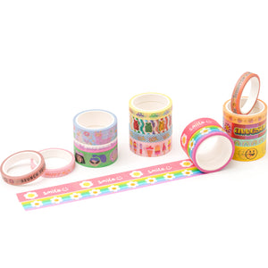 Cute_Cartoon_Washi_Tape_Set_Printed_Basic_Patterns_Happy_Kawaii_Artwork_15mm_16Rolls