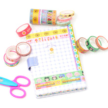 Load image into Gallery viewer, Cute_Cartoon_Washi_Tape_Set_Printed_Basic_Patterns_Happy_Kawaii_Artwork_15mm_16Rolls
