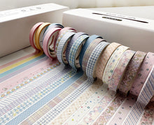 Load image into Gallery viewer, Cute_Washi_Tape_Set_Skinny_Basic_Patterns_Thin_Kawaii_Sticky_Tapes_Artwork_10mm_20Rolls