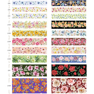    FLowers_Washi_Tape_Set_Printed_Floral_Patterns_Gold_Foil_Plant_Garden_Artwork_15mm_20Rolls