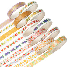 Load image into Gallery viewer, Fruits_Washi_Tape_Set_Skinny_Foil_8mm_10Rolls