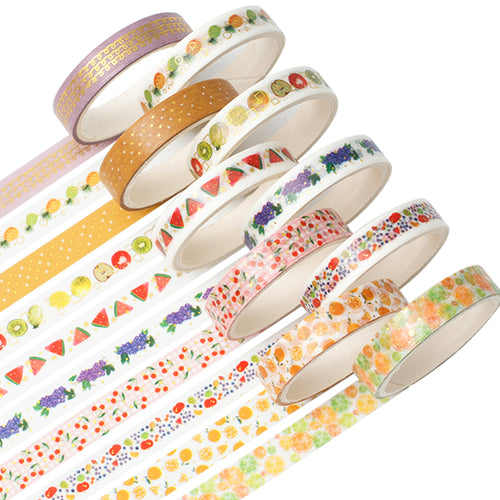Fruits_Washi_Tape_Set_Skinny_Foil_8mm_10Rolls