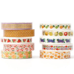 Fruits_Washi_Tape_Set_Skinny_Foil_8mm_10Rolls