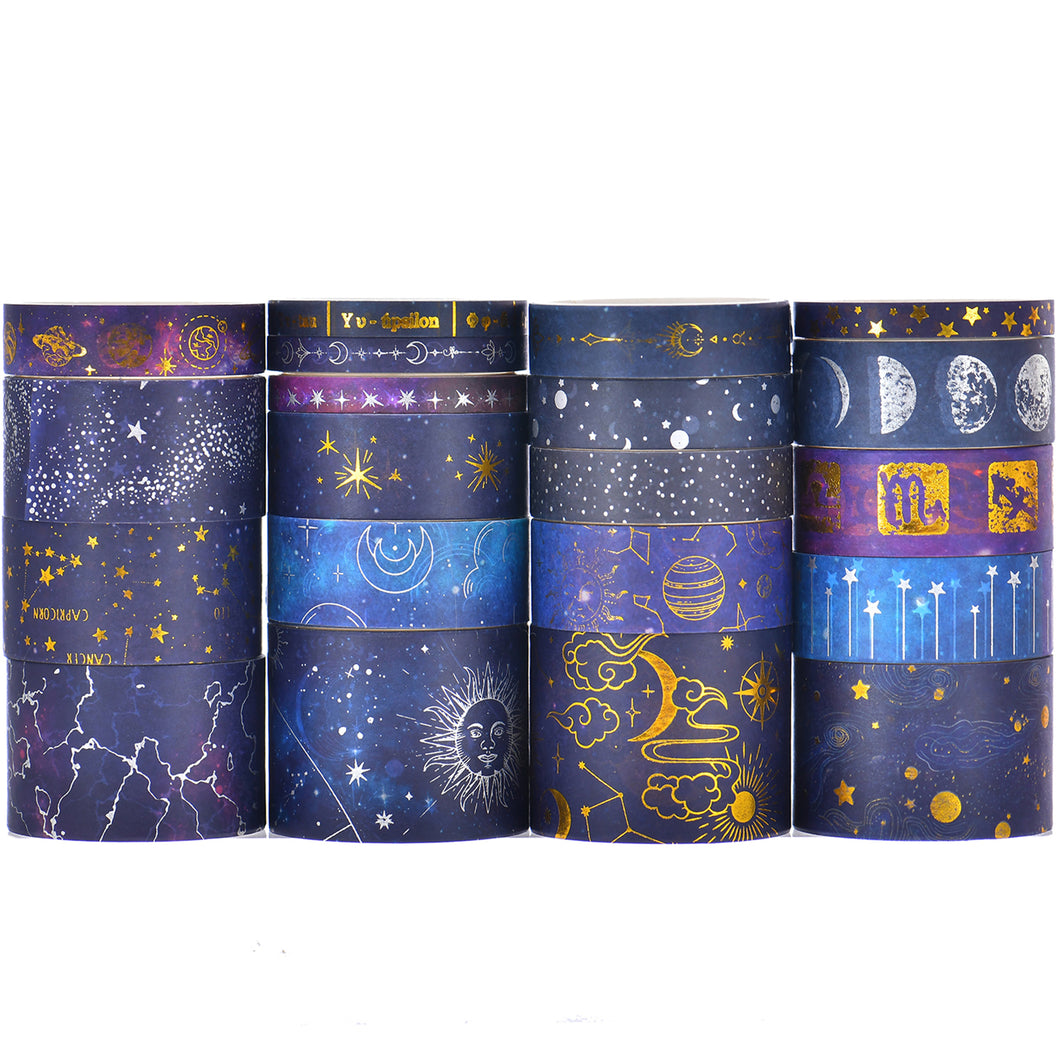 Galaxy_Washi_Tape_Set_Printed_Stars_Patterns_Gold_Foil_Sky_Planet_Artwork_15mm_20Rolls