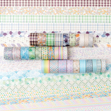 Load image into Gallery viewer, Geometric_Washi_Tape_Set_Printed_Basic_Patterns_Dot_Kawaii_Artwork_15mm_30Rolls