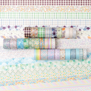 Geometric_Washi_Tape_Set_Printed_Basic_Patterns_Dot_Kawaii_Artwork_15mm_30Rolls