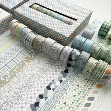 Load image into Gallery viewer, Geometric_Washi_Tape_Set_Printed_Basic_Patterns_Dot_Kawaii_Artwork_15mm_30Rolls