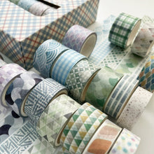 Load image into Gallery viewer, Geometric_Washi_Tape_Set_Printed_Basic_Patterns_Dot_Kawaii_Artwork_15mm_30Rolls
