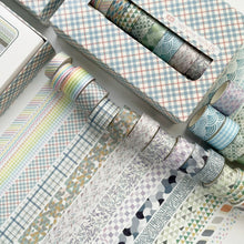Load image into Gallery viewer, Geometric_Washi_Tape_Set_Printed_Basic_Patterns_Dot_Kawaii_Artwork_15mm_30Rolls