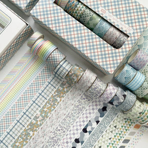 Geometric_Washi_Tape_Set_Printed_Basic_Patterns_Dot_Kawaii_Artwork_15mm_30Rolls