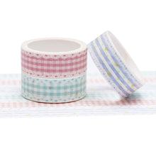 Load image into Gallery viewer, Japanese-style Lace Plaid 3 Rolls Washi Tape