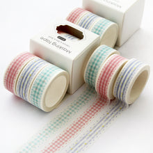 Load image into Gallery viewer, Japanese-style Lace Plaid 3 Rolls Washi Tape
