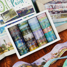 Load image into Gallery viewer, Landscape_Washi_Tape_Set_Wide_Painting_Patterns_Wild_Scenery_Gold_Sticky_Tapes_Artwork_20mm_24Rolls