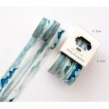 Load image into Gallery viewer, Mountains_Washi_Tape_Set_Basic_Watercolor_River_Cute_15mm_3Rolls