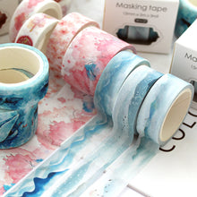 Load image into Gallery viewer, Mountains_Washi_Tape_Set_Basic_Watercolor_River_Cute_15mm_3Rolls