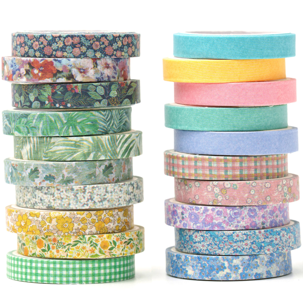 Nature_Washi_Tape_Set_Skinny_Basic_Patterns_Thin_Flowers_Leaves_Sticky_Tapes_Artwork_10mm_20Rolls