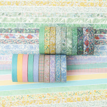 Load image into Gallery viewer, Nature_Washi_Tape_Set_Skinny_Basic_Patterns_Thin_Flowers_Leaves_Sticky_Tapes_Artwork_10mm_20Rolls