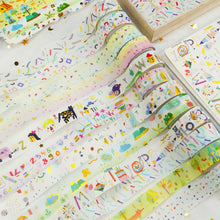 Load image into Gallery viewer,      Paintings_Washi_Tape_Set_Children_Colors_Gold_Foil_15mm_12Rolls