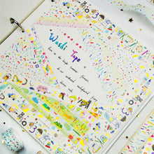 Load image into Gallery viewer,      Paintings_Washi_Tape_Set_Children_Colors_Gold_Foil_15mm_12Rolls