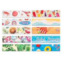 Load image into Gallery viewer, Passion_Summer_Washi_Tape_Set_Watermelon_Blue_White_Sea_Pattern_Color_15mm_10Rolls_1