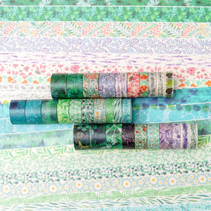 Plant_Flower_Washi_Tape_Set_Printed_Leaves_Nature_Tree_Kawaii_Artwork_15mm_30Rolls