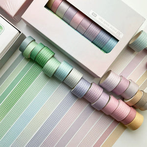 Solid_Colors_Washi_Tape_Set_Printed_Basic_Patterns_Grid_Kawaii_Artwork_15mm_30Rolls