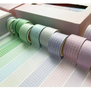 Solid_Colors_Washi_Tape_Set_Printed_Basic_Patterns_Grid_Kawaii_Artwork_15mm_30Rolls